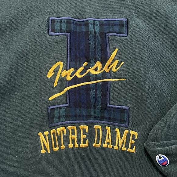VTG Champion Sweater Mens XXL Green Reverse Weave Notre Dame Fighting Irish USA - Picture 5 of 10